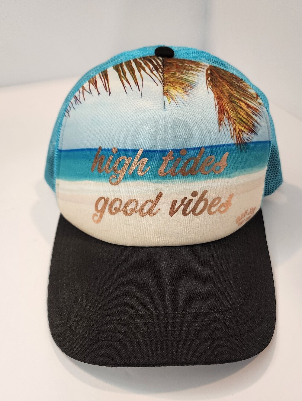 Ron Jon High Tides & Good Vibes Snap Back Hat Blue Trucker